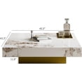 thumbnail image 2 of 43.31" Modern Coffee Table for Living Room, Large Square Living Room Table, Sintered Stone Coffee Table with Golden Metal Legs, Oversized Center Table for Home Office, 2 of 5