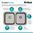 thumbnail image 6 of KRAUS Premier 32-inch 18 Gauge Undermount 50/50 Double Bowl Stainless Steel Kitchen Sink, 6 of 7