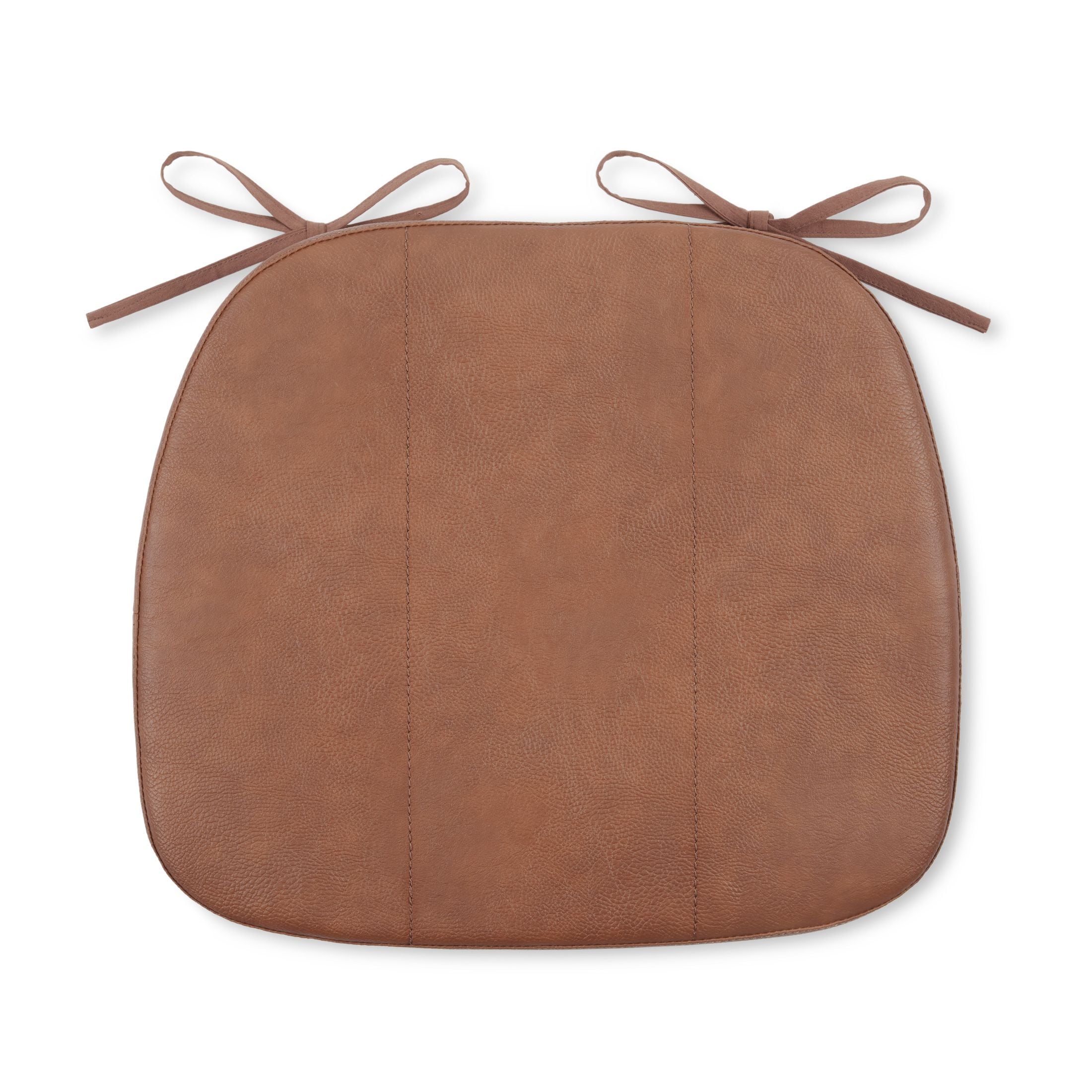 (2 pack) Better Homes & Gardens Faux Leather Memory Foam Chair Pad, Brown, 15"W x 17"L , 1 Piece