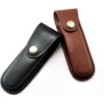 thumbnail image 3 of Funda para cuchillo plegable negra JM Estuche de transporte para caza Funda de cuero para cuchillo del ejército suizo 13,8 cm 4,6 cm, 3 of 5
