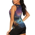 thumbnail image 3 of Fotbe Magical Bees Twilight River Blusas Sin Mangas para Mujer – Estilo Casual, Corte Suelto, Slim-Fit, Cuello Redondo Deportivo, Tops de Verano para Gimnasio y Yoga-X-Large, 3 of 7