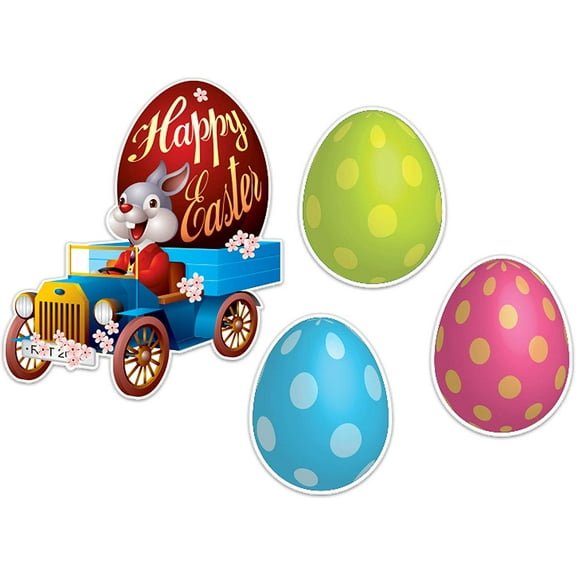 Victory Store Easter Bunny in Car Outdoor Easter Yard Decorations Set 13420