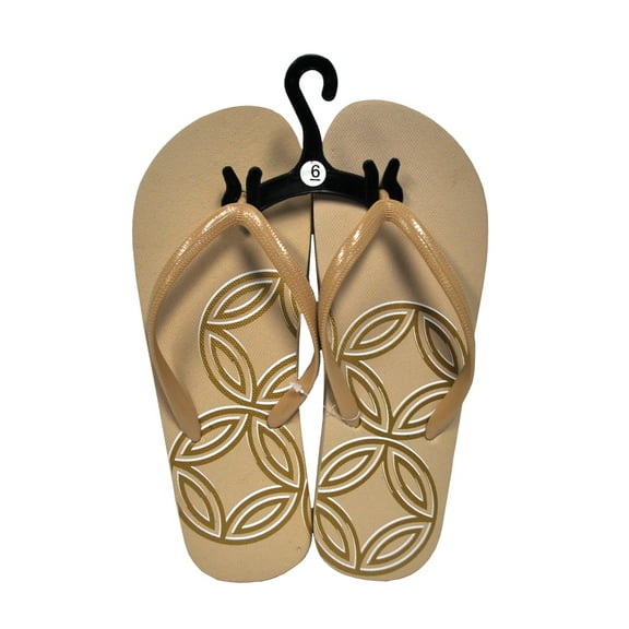 Womens Flip Flops Brown Medallion Size 6