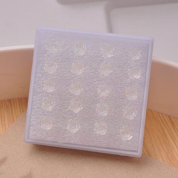 Enchanting Iridescent Flower Shaped Stud Earrings A Delicate And Dreamy