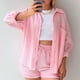 thumbnail image 4 of MKLEKYY Conjunto De Camiseta De Manga Larga Lisa Para Mujer, Pantalones Cortos Con Cordón Y Cintura Alta, Informal, Sin Mangas, 4 of 4