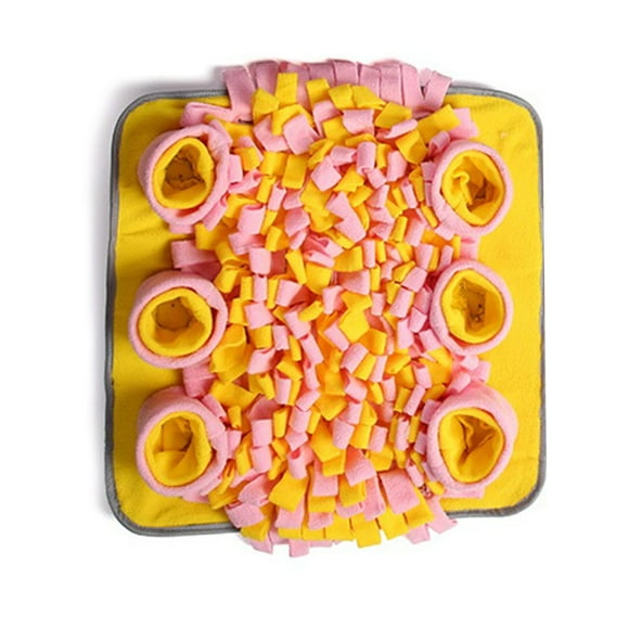 Methold Colchoneta de alimentación para liberar el estrés de mascotas, portátil, reutilizable, lavable, Flexible, cuadrada, antideslizante, Suministros para perros Amarillo Methold PT004195-03