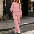 thumbnail image 6 of Jalioing Womens Long Sweatshirt Jacket Suits 2 Piece Sports Sets Long Sleeve Coats Warmth Trousers Solid Color Set, 6 of 9