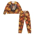 thumbnail image 2 of DISNIMO Cat Maple Leaf Print Womens Lounge Set Long Sleeve 2 Piece Pj Set Crew Neck Sleepwear Top with Long Pants Casual Pj Sets Nightwear with Pocket Soft Comfy Sleepwear Sets, S, 2 of 7