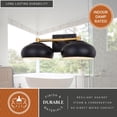 thumbnail image 5 of Belmont 2 Light Black and Brass Mid Century Modern Dome Bathroom Vanity Fixture, 5 of 13