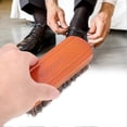 thumbnail image 2 of Lot de 2 brosses à chaussures en bois et crin de cheval pour l'entretien du cuir, la protection, le graissage, le polissage (type D), 2 of 4