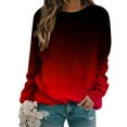 thumbnail image 3 of Sweatshirts for Womens Winter Fall Clothes Pullover Long Sleeve Hot-Print Gradient O Neck Sweatshirt Loose Blouse Tops, 3 of 5