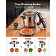 thumbnail image 2 of VEVOR Pressure Cooker, 12Qt Pressure Cooker Stainless Steel, Pressures Canner with Steaming Rack, Tempered Glass Lid, Three Pressures Settings for Meat, Beans, Rice, Soup, Sauces, Cook up to 100 kPa, 2 of 9