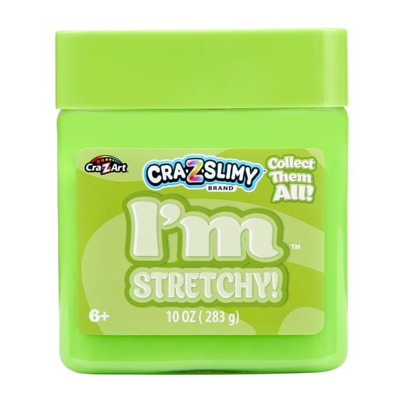 Cra-Z-Slimy - I'm Stretchy Neon Green Slime - 8.8oz Jar
