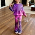 thumbnail image 2 of XZNPDUCQ 7-8 Years Girls Outfits Toddler Girls Fall Winter Clothes Girls Long Sleeve Top Pants 2PCS Set A248-Dark Purple, 2 of 8