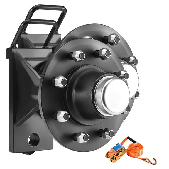 KFFKFF Heavy Duty Shipping Container Wheels Kit, 8-Lug Axle with Ratchet Tie Down - Suitable for Moving 20 ft to 40 ft Containers, Ideal for Dock, Warehouse, and Construction Site Transport, Black