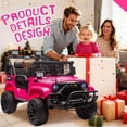 thumbnail image 5 of HIFINE 24V 100W*2 Two-Seater Kids Ride On Car w/ RC, for Kids 3-8, Pink, 5 of 11