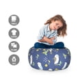 thumbnail image 2 of Bird Storage Toy Bag Chair, Scene of Leaves Kookaburra on Branches with Lemons Botanical Details, Stuffed Animal Organizer Washable Bag, Large Size, Multicolor, by Ambesonne, 2 of 3