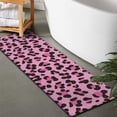 thumbnail image 2 of Pink and Black Of Leopard Print Bathroom Rugs Mat,Non Slip Microfiber Bathroom Rug,Rubber Backing,Soft Bathroom Mats for Bathroom Floor,Tub and Shower,47x17in(120x43cm), 2 of 5