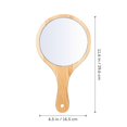 thumbnail image 2 of 2pcs Handheld Mirror Portable Travel Mirror Wood Hand Mirror Large Makeup Mirror, 2 of 3