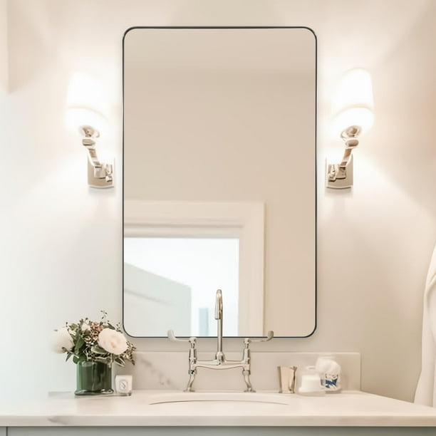 ANDY STAR 30"x48"Chrome Bathroom Mirror, Large Wall Mirror for Bathroom