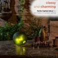 thumbnail image 4 of Alpine Corporation 7" Textured Glass Light-Up Gazing Globe, Green, 4 of 12