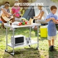 thumbnail image 4 of KFFKFF Table en Acier Inoxydable Durable 24 x 48 x 40 Pouces, Poste de Travail Industriel de Préparation des Aliments avec Roues, Poste de Préparation Robuste, Poste de Travail Métallique à Hauteur Personnalisable, 4 of 9