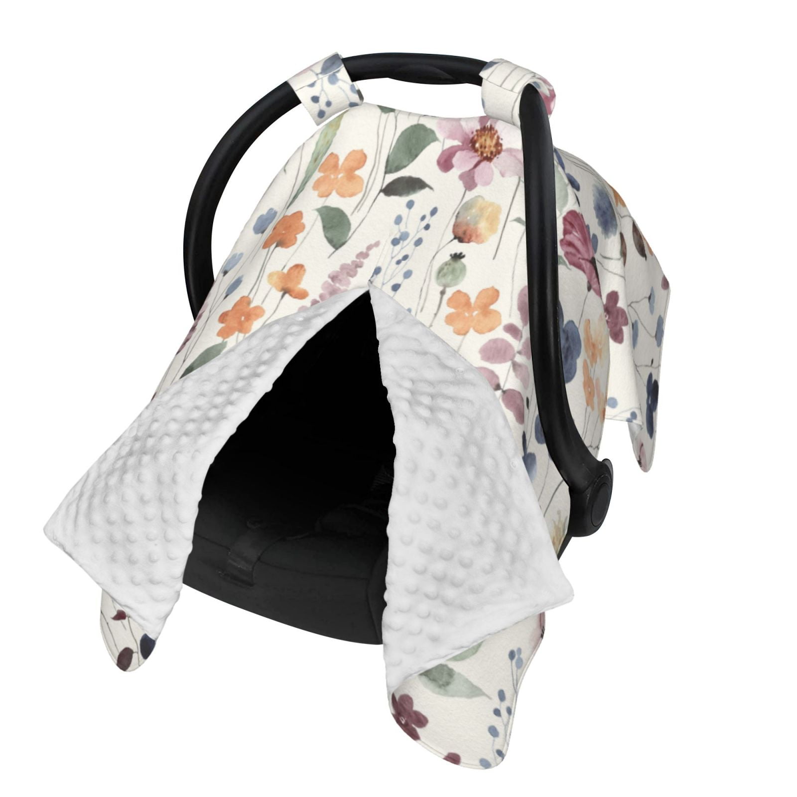 Naloa Watercolor Floral Baby Car Seat Cover, Breathable Baby Carrier Cover, Multiuse Baby Carrier Cover & Nursing Breastfeeding Cover