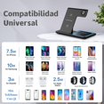thumbnail image 3 of Cargador Inal&aacute;mbrico,3in1 Qi Estaci&oacute;n Cargador 15W,Cargador Inductiva Wireless con Cable USB C compatible para Celulares Soporta Carga Inal&aacute;mbrica,Watch Series,Aud&amp, 3 of 6