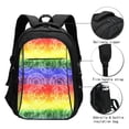 thumbnail image 3 of Balery Colorful Tie Dye Mochila con carga USB para hombre y mujer - Mochila impermeable y antirrobo para laptop con puerto USB para viajes, trabajo, 3 of 7