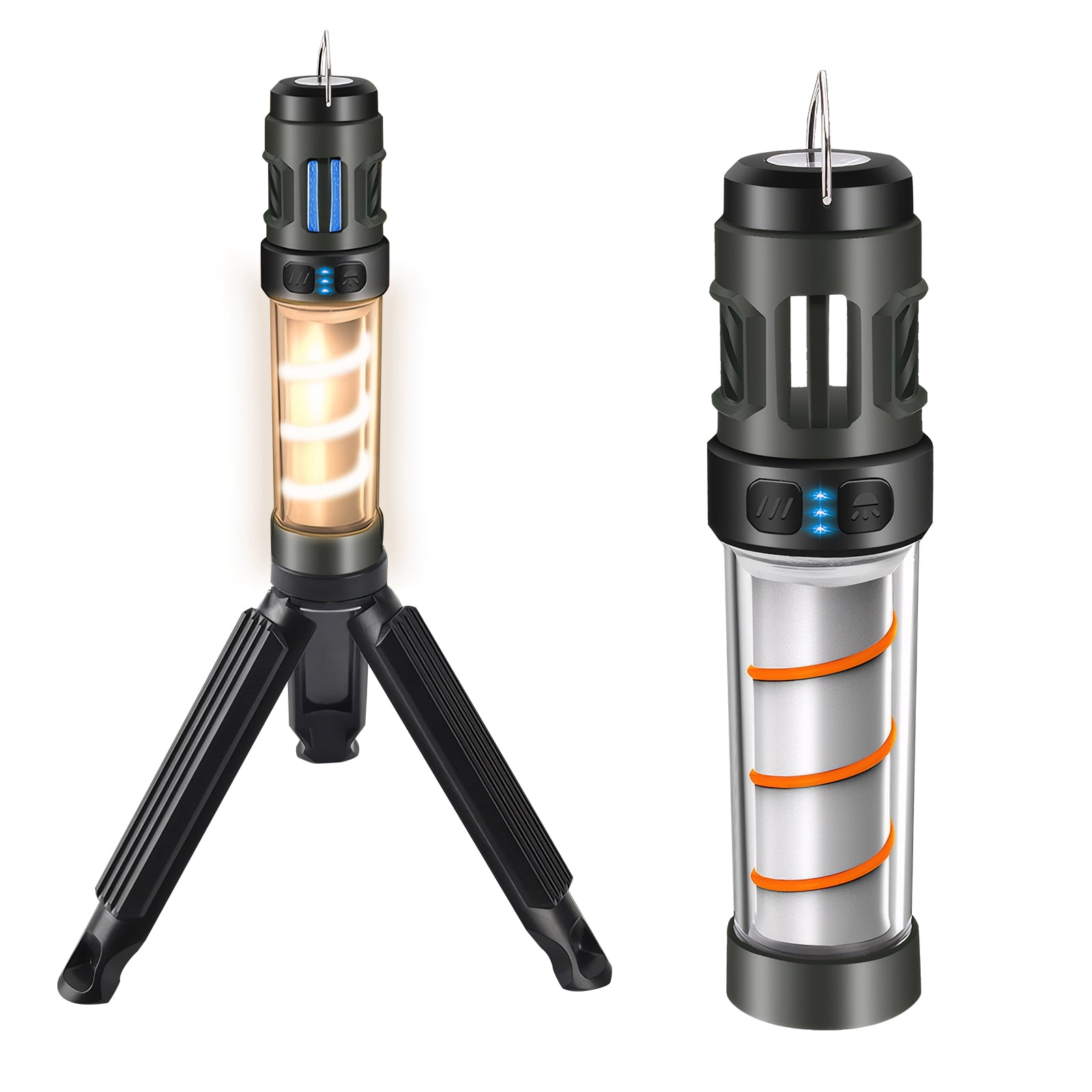 Qoosea Camping Lantern Rechargeable Portable Waterproof Flashlight Outdoor Magnetic Camping Light Emergency Light with Stand