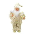 thumbnail image 1 of Figura navideña de Papá Noel de pie, decoración navideña coleccionable, 12'' oro, 1 of 9