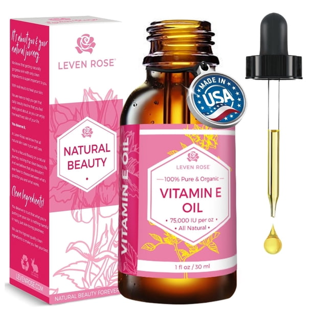 Aceite de vitamina E Leven Rose, 75 000 UI, 30 ml, 100% natural y orgánico