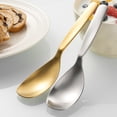 thumbnail image 5 of Safeglitz 304 Stainless Steel Korean Rice Spoon - Gold or Silver Finish Dessert Spoon, Heavy Duty Long Handle Soup Spoons for Home and Cereal Family, MealsRustproof Tablewar, 5 of 9