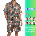 thumbnail image 2 of Custom Photo Pajamas for Men - Personalized Short Sleeve PJ Set with Your Design - Ideal for Christmas, Anniversary, Valentine's Gift (Grey, L), 2 of 7