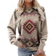 thumbnail image 1 of Sudadera de manga larga con cuello redondo y estampado geométrico para mujer, estilo informal, para ir de compras, 1 of 5