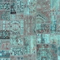 thumbnail image 1 of Ahgly Company Indoor Square Patchwork Light Blue Transitional Area Rugs, 4' Square, 1 of 4