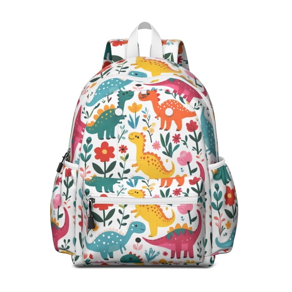 Cute Dinosaur Pattern Backpack for School,Cute School Bag,Schoolbag with Adjustable Shoulder Straps & Padded Back,13.4"x11"x4.7"