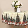 thumbnail image 3 of Nanqianyi Christmas Tree Gifts Round Tablecloth,60 Inch,Washable Polyester Table Cover for Indoor Outdoor Party Decor, 3 of 5