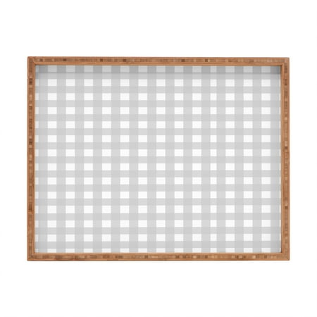 

Society6 Allyson Johnson Gray Check Large Rectangular Bamboo Tray