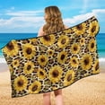 thumbnail image 3 of KUIFORTI Sunflower Car Cushion Seat Covers Sweat Absorption Car Sweat Towel Seat Cover with Storage Bag Multi-Functional Anti-Slip for Beach Swimming, Sports, Camping,Yoga, 3 of 7