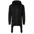 thumbnail image 5 of Fesfesfes Hoodie Tops for Men Men Casual Solid Dark Style Long Sleeve Zipper Hooded Pullover Sweatshirt Sale Clearance, 5 of 9