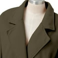 thumbnail image 5 of Breezora Women's Notched Lapel Double Breasted Wool Blend Winter Long Overcoat Classic Outerwear XXXL Size Green, 5 of 9