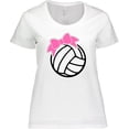 thumbnail image 3 of Inktastic Volleyball with Pink Bow Women's Plus Size T-Shirt, 3 of 5