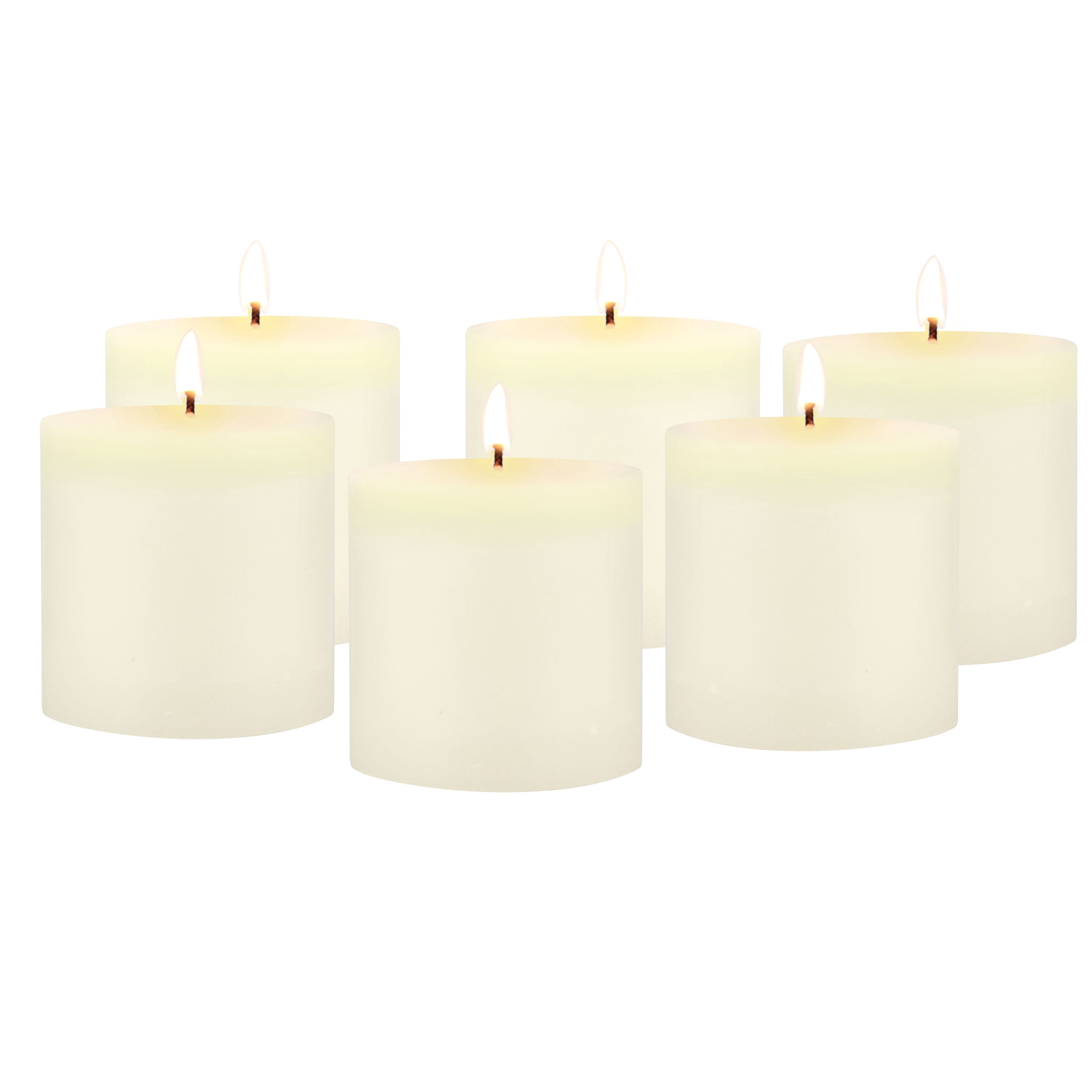 Stonebriar 3" x 3" Unscented Pillar Candles, 6 Pack with 18 Burn Time