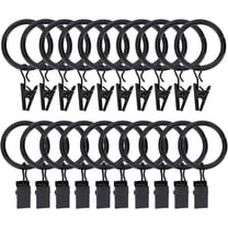 LQQBOX 20 Pcs Curtain Rings with Clips, Drapery Clips for Curtain, Drapery Rings with Clips for Hanging Drapery Drapes Bows, 1.26inch Interior Diameter, Vintage Black