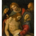 thumbnail image 2 of After Giovanni Francesco Caroto 12x13 Gold Ornate Wood Frame and Double Matted Museum Art Print Titled - Mourning of Christ (1800-1900), 2 of 4