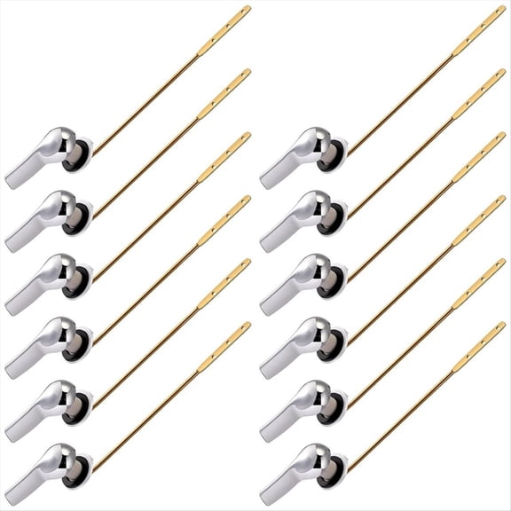 Rollbacks & More 12 PCS Toilet Handle Lever Flush Replacement, Brass Universal Finish for Most Front Mount Toilets