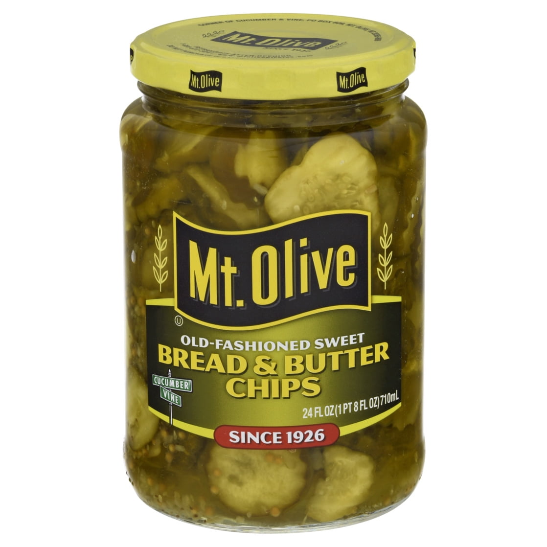 (2 pack) Mt. Olive Old Fashion Sweet Bread & Butter Pickle Chips, 24 fl oz jar