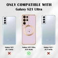 thumbnail image 5 of Magnetic Case for Samsung Galaxy S21 Ultra 5G MagSafe, Girls Women Cute Love Heart Pattern Plating Edge Silicone Shockproof Protective Bumper Cover for Samsung Galaxy S21 Ultra-Purple, 5 of 7