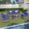 thumbnail image 2 of Sunmthink 7-Piece Wicker Patio Furniture Sets, Outdoor Conversation Set with 4 Inches Thick Cushions and Waterproof Cover, 2 of 6